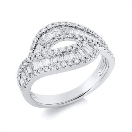 Baguette Weißgold 18kt 1,10 Diamantringe mit 109 Diamanten - 1HY84 [Digital]