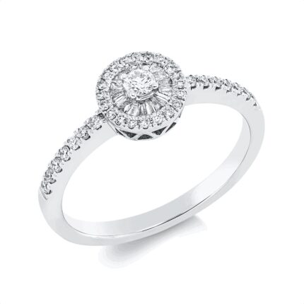 Baguette Weißgold 18kt 0,31 Diamantringe mit 50 Diamanten - 1HY99