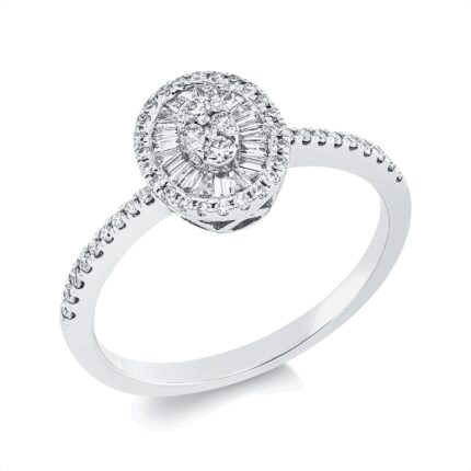 Baguette Weißgold 18kt 0,34 Diamantringe mit 50 Diamanten - 1HZ06 [Digital]