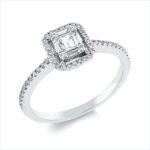 Baguette Weißgold 18kt 0,38 Diamantringe mit 59 Diamanten - 1HZ14