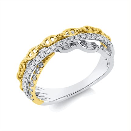 Baguette Weißgold / Gelbgold 18kt 0,58 Diamantringe mit 63 Diamanten - 1HZ50