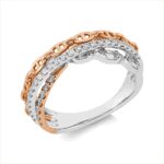 Baguette Weißgold / Rosegold 18kt 0,58 Diamantringe mit 63 Diamanten - 1HZ50