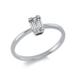 Baguette Weißgold 18kt 0,20 Diamantringe mit 9 Diamanten - 1I120