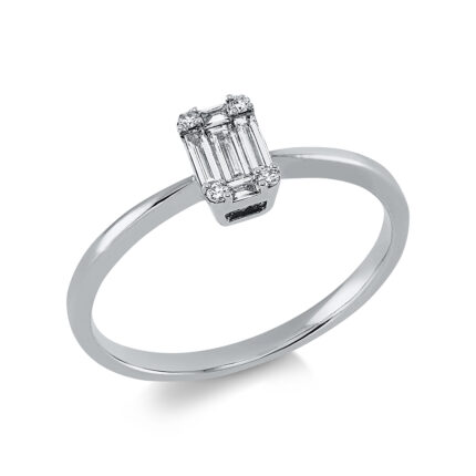 Baguette Weißgold 18kt 0,20 Diamantringe mit 9 Diamanten - 1I120