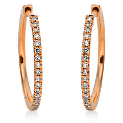Creolen Rosegold 18kt 0,13 Diamantschmuck mit 38 Diamanten - 2N317