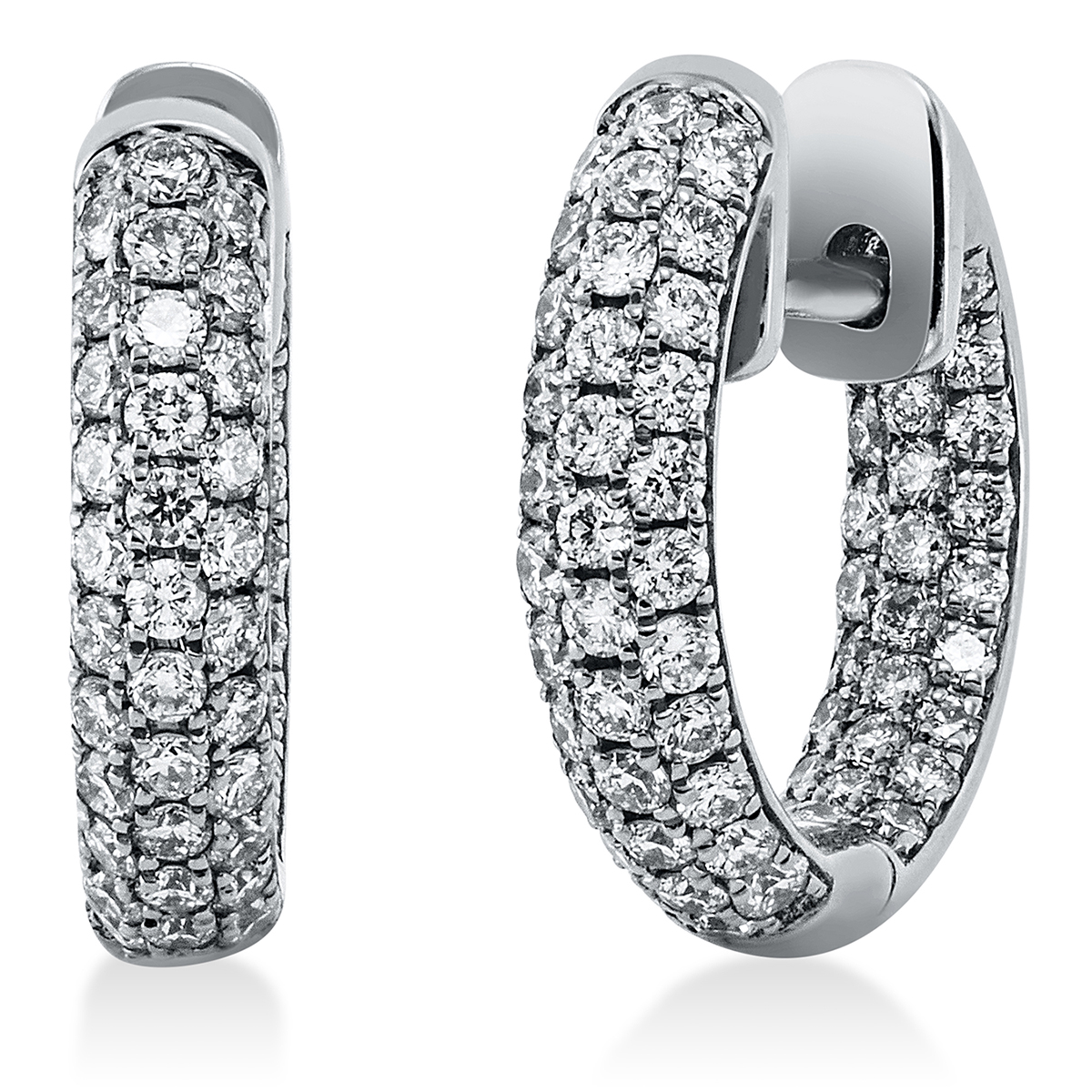 2R014W Creolen Weißgold 18kt 0,74 Diamantschmuck mit 122 Diamanten - 2R014 – Bild 1