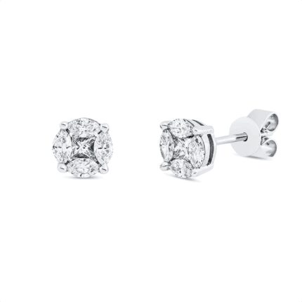 Ohrstecker Weißgold 18kt 0,53 Diamantschmuck mit 10 Diamanten - 2U498