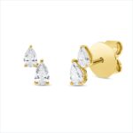 Ohrstecker 3er-Krappe Gelbgold 18kt 0,50 Diamantschmuck mit 4 Diamanten - 2V045