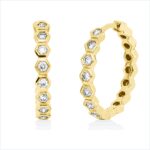 Creolen Zarge Gelbgold 18kt 0,33 Diamantschmuck mit 16 Diamanten - 2V064