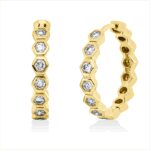 Creolen Zarge Gelbgold 18kt 0,45 Diamantschmuck mit 14 Diamanten - 2V065