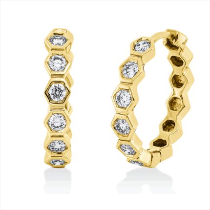 Creolen Zarge Gelbgold 18kt 0,60 Diamantschmuck mit 12 Diamanten - 2V066