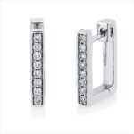 Creolen Weißgold 18kt 0,14 Diamantschmuck mit 16 Diamanten - 2V217