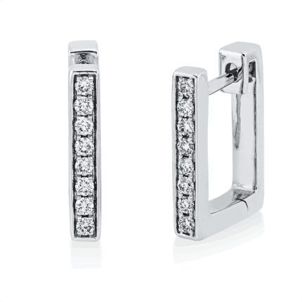 Creolen Weißgold 18kt 0,14 Diamantschmuck mit 16 Diamanten - 2V217