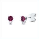 Ohrschmuck Weißgold 18kt 0,06 Diamantschmuck Farbstein 0,53 ct - 2V230