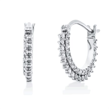 Creolen Weißgold 18kt 0,27 Diamantschmuck mit 74 Diamanten - 2V253