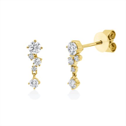 Ohrstecker Gelbgold 18kt 0,49 Diamantschmuck mit 10 Diamanten - 2V255