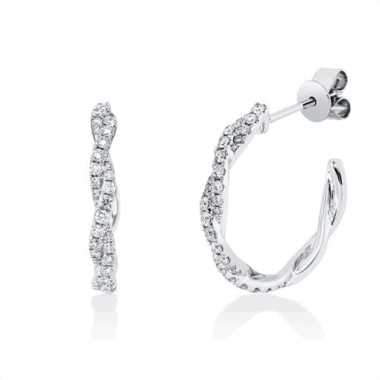 Creolen Weißgold 18kt 0,42 Diamantschmuck mit 70 Diamanten - 2V263