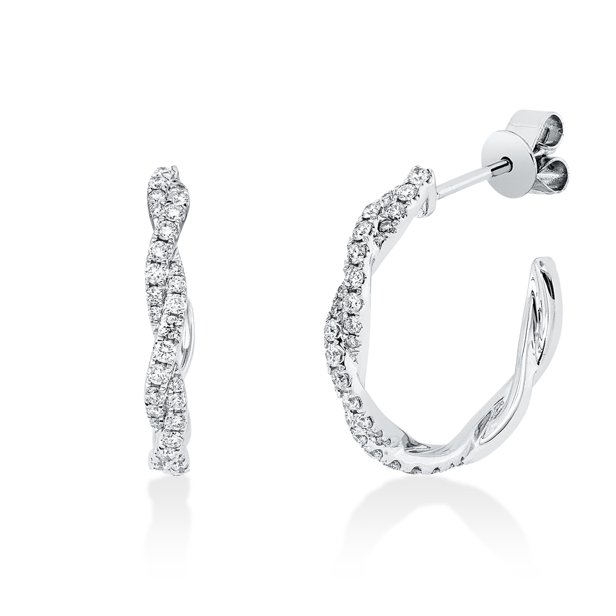 2V263W Creolen Weißgold 18kt 0,42 Diamantschmuck mit 70 Diamanten - 2V263 – Bild 1