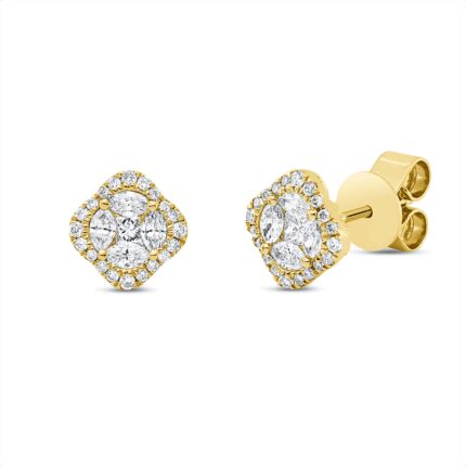 Ohrstecker Gelbgold 18kt 0,56 Diamantschmuck mit 50 Diamanten - 2V265
