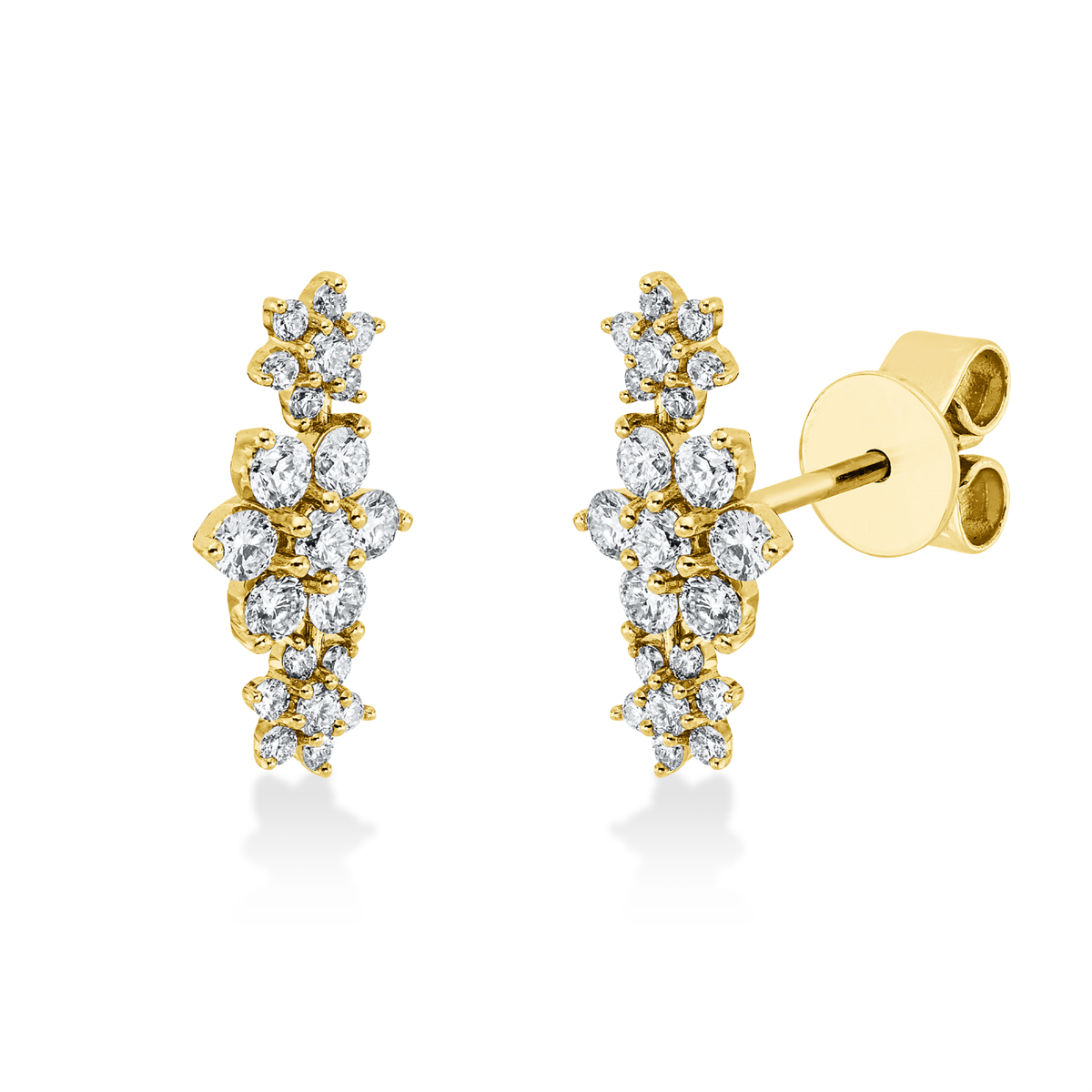 2V268G Ohrstecker Gelbgold 18kt 0,26 Diamantschmuck mit 21 Diamanten - 2V268 – Bild 1