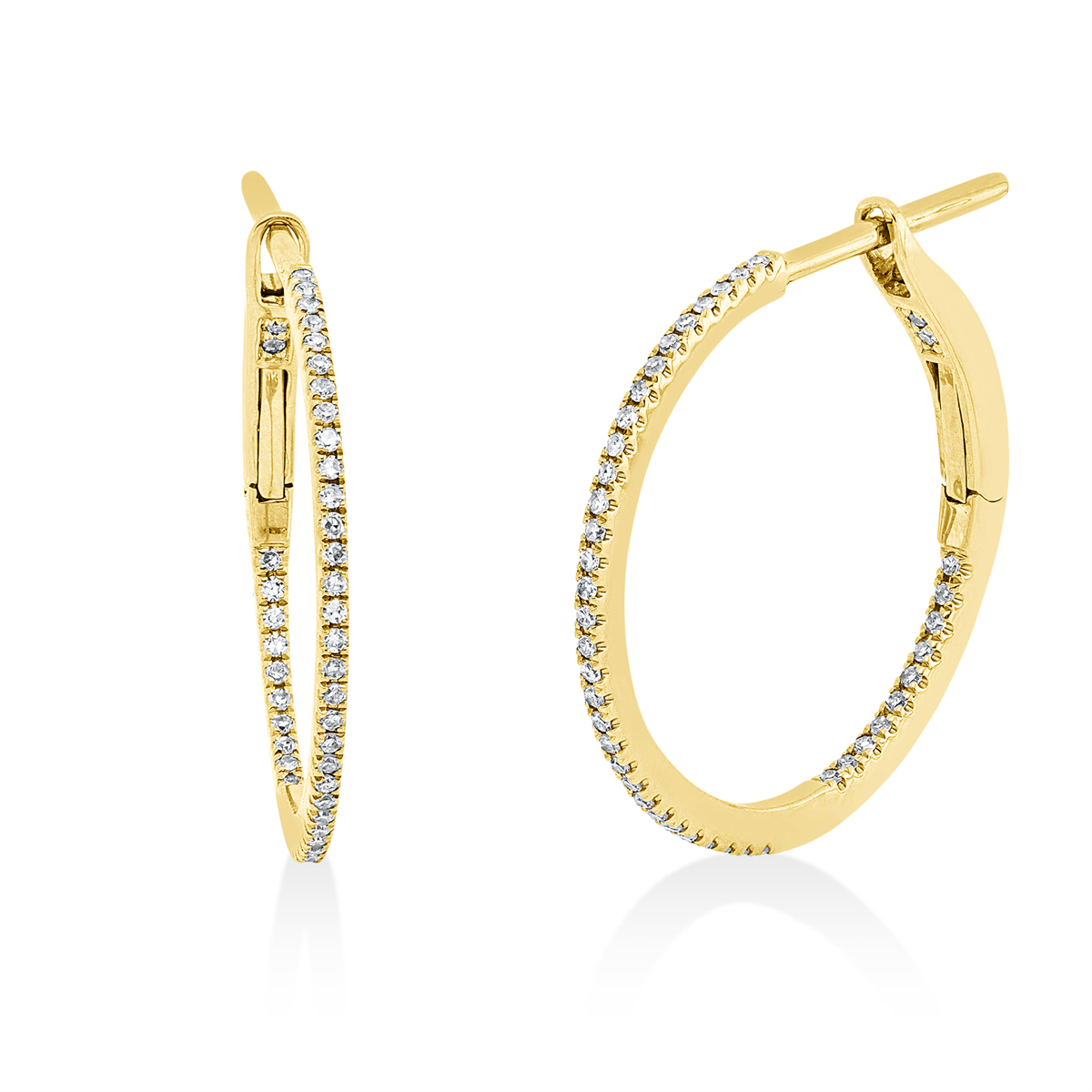 2V332G Creolen Gelbgold 18kt 0,17 Diamantschmuck mit 86 Diamanten - 2V332 – Bild 1