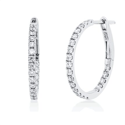 Creolen Weißgold 18kt 0,65 Diamantschmuck mit 46 Diamanten - 2V337