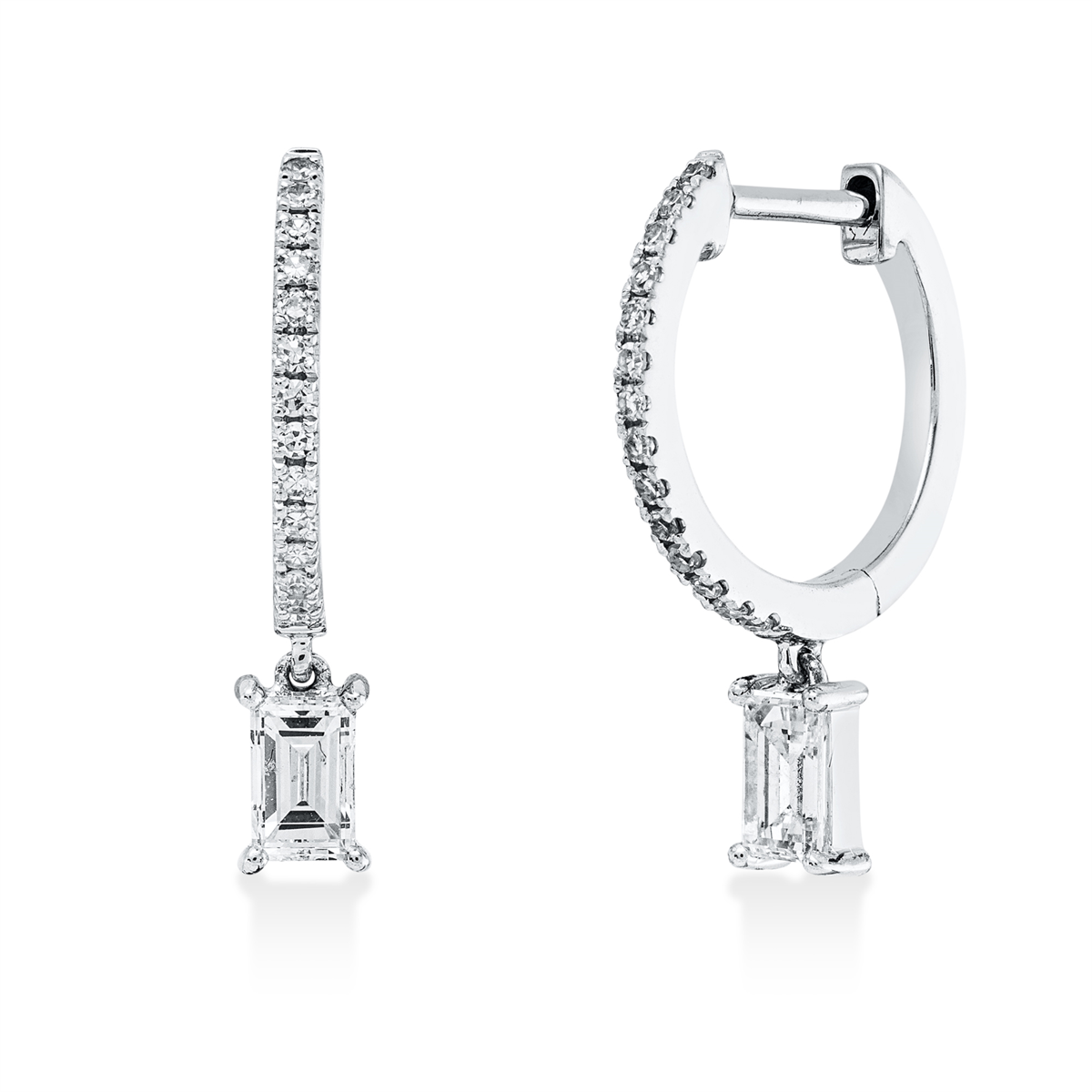 2V357W Creolen Weißgold 18kt 0,53 Diamantschmuck mit 30 Diamanten - 2V357 – Bild 1