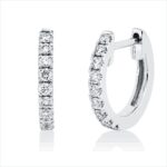 Creolen Weißgold 18kt 0,20 Diamantschmuck mit 18 Diamanten - 2V360