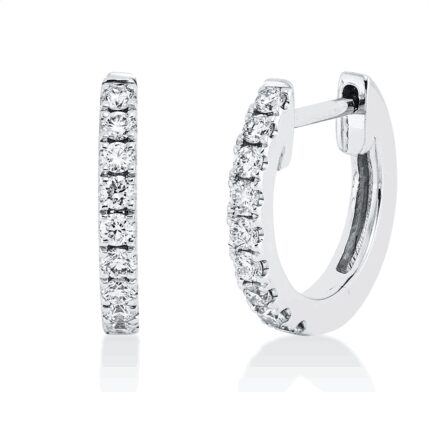 Creolen Weißgold 18kt 0,20 Diamantschmuck mit 18 Diamanten - 2V360