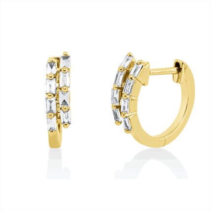 Creolen Gelbgold 18kt 0,25 Diamantschmuck mit 16 Diamanten - 2V370