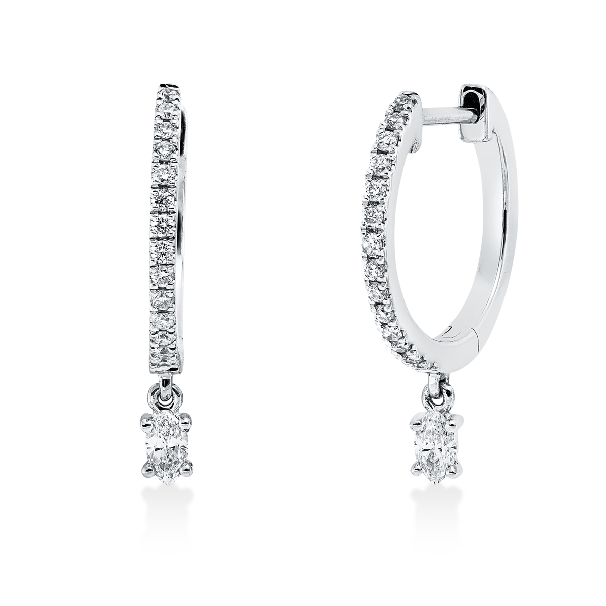 2V373W Creolen Weißgold 18kt 0,19 Diamantschmuck mit 30 Diamanten - 2V373 – Bild 1