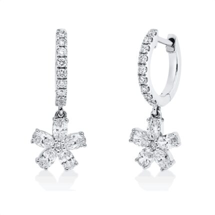 Creolen Weißgold 18kt 0,63 Diamantschmuck mit 30 Diamanten - 2V375