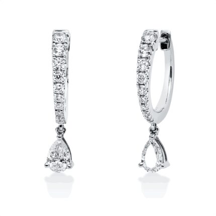 Creolen Weißgold 18kt 0,45 Diamantschmuck mit 22 Diamanten - 2V376