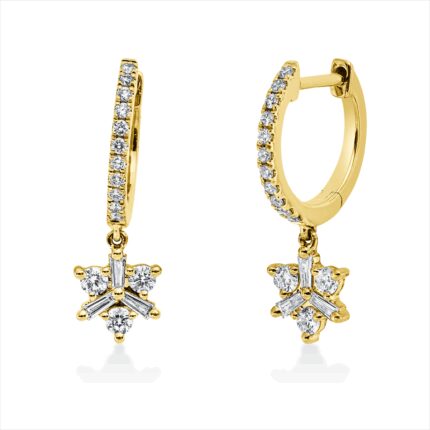 Creolen Gelbgold 18kt 0,30 Diamantschmuck mit 34 Diamanten - 2V377