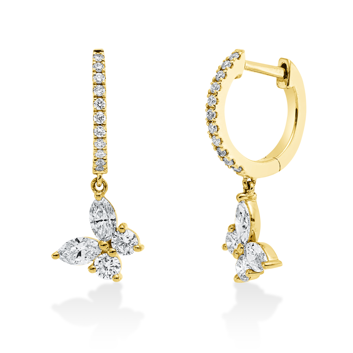 2V384G Creolen Gelbgold 18kt 0,61 Diamantschmuck mit 30 Diamanten - 2V384 – Bild 1