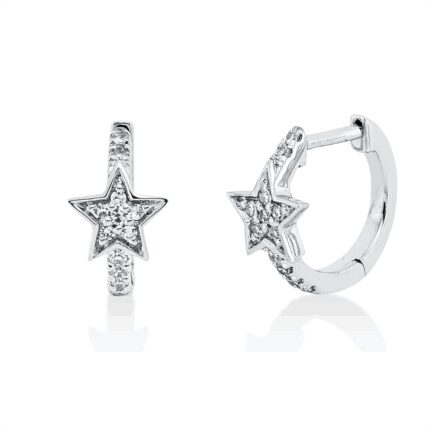 Creolen Weißgold 18kt 0,09 Diamantschmuck mit 24 Diamanten - 2V386