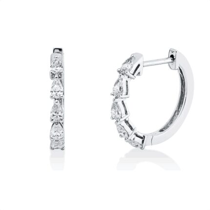 Creolen Weißgold 18kt 0,34 Diamantschmuck mit 10 Diamanten - 2V390