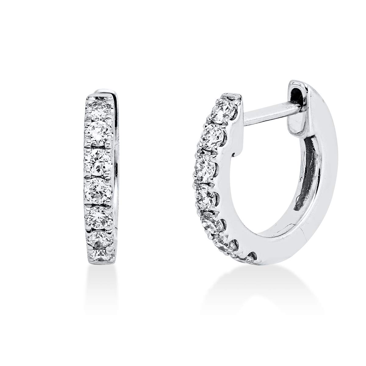 2V395W Creolen Weißgold 18kt 0,17 Diamantschmuck mit 14 Diamanten - 2V395 – Bild 1