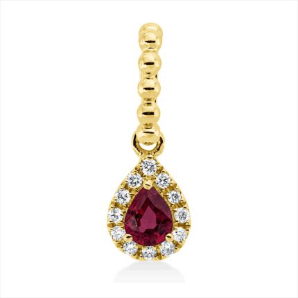 Anhänger Gelbgold 18kt 0,05 Diamantschmuck Farbstein 0,19 ct - 3F127