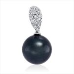 Anhänger Weißgold 18kt 0,21 Diamantschmuck mit 17 Diamanten Tahiti 10,5 mm - 3G006