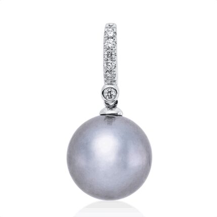 Anhänger Weißgold 18kt 0,05 Diamantschmuck mit 6 Diamanten Tahiti 10 mm - 3G050