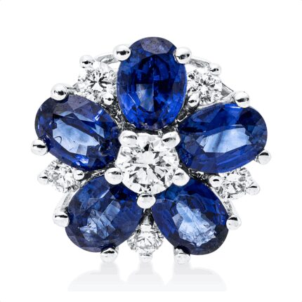 Anhänger Weißgold 18kt 0,17 Diamantschmuck Farbstein 1,08 ct - 3H713