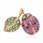 Anhänger Rosegold 18kt 0,26 Diamantschmuck Farbstein 1,1 ct - 3I024