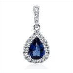 Anhänger Weißgold 18kt 0,22 Diamantschmuck Farbstein 0,64 ct - 3I033