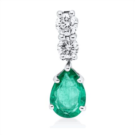 Anhänger Weißgold 18kt 0,22 Diamantschmuck Farbstein 0,57 ct - 3I053