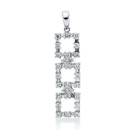 Anhänger Weißgold 18kt 0,93 Diamantschmuck mit 52 Diamanten - 3I073