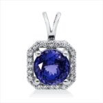 Anhänger Weißgold 18kt 0,23 Diamantschmuck Farbstein 2,1 ct - 3I088