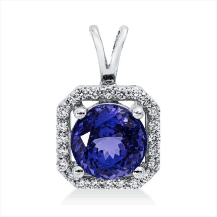 Anhänger Weißgold 18kt 0,23 Diamantschmuck Farbstein 2,1 ct - 3I088