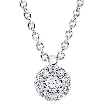 Collier Weißgold 18kt 0,13 Diamantschmuck mit 11 Diamanten - 4N844