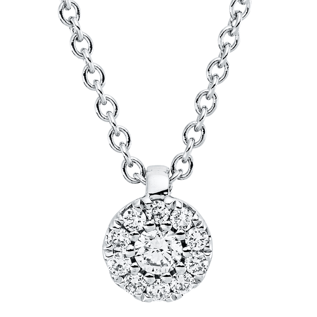 4N844W Collier Weißgold 18kt 0,13 Diamantschmuck mit 11 Diamanten - 4N844 – Bild 1